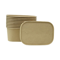 Kraft Paper Container 1000ML With Paper Lid 25 Pieces