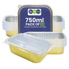 Gold Aluminum Foil Container 750ML With Lid