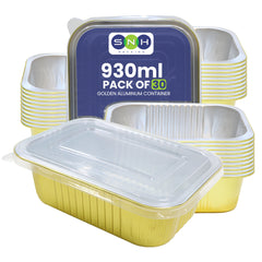 Gold Aluminum Foil Container 930ML With Lid