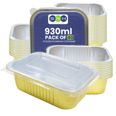 Gold Aluminum Foil Container 930ML With Lid
