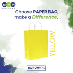 Yellow Paper Bag 16X8X22CM Twisted Handle