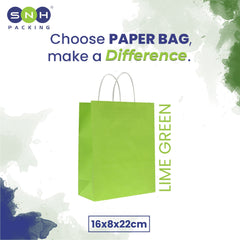 LimeGreen Paper Bag 16X8X22CM Twisted Handle