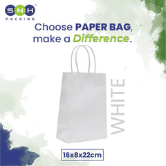 White Paper Bag 16X8X22CM Twisted Handle