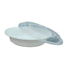 Microwave Container Round White With Lid 1X150 Pieces