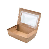 Kraft Lunch Box With Window 25 Pieces
