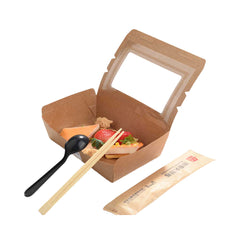 Kraft Lunch Box With Window 25 Pieces