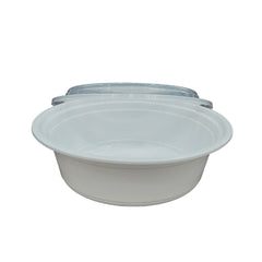 Microwave Container Round White With Lid 1X150 Pieces