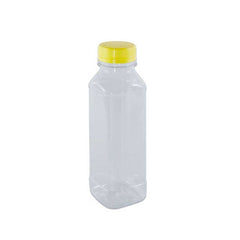 Clear Plastic Juice Bottle 330ML Square Lid