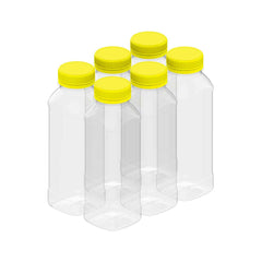 Clear Plastic Juice Bottle 330ML Square Lid