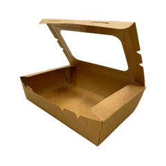 Kraft Lunch Box With Window 50 Pieces