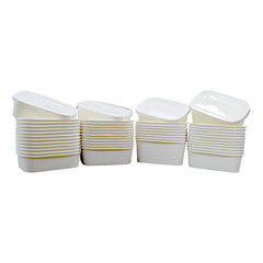 White Paper Container 500ML With PP Lid 25 Pieces