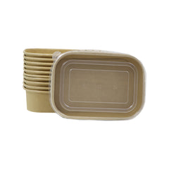 Kraft Paper Container 500ML With PP Lid 25 Pieces