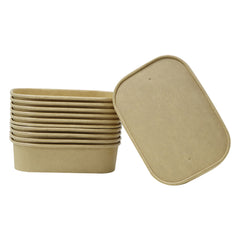 Kraft Paper Container 500ML With Paper Lid 25 Pieces