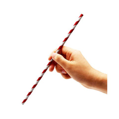 Paper Straw Red White 6 MM 250 Pieces
