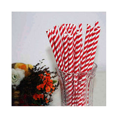 Paper Straw Red White 6 MM 250 Pieces