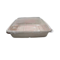 Bio-Degradable Rectangular Container 1000 ML Pet Lid 50 Pieces-SNH Packing