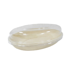 Bagasse Burrito Oval Bowl 24 Oz Pet Lid 600 Pieces