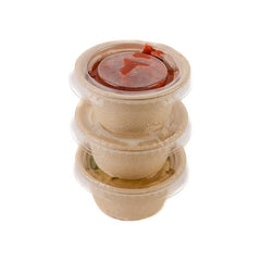 Bagasse Sauce Cup With Clear Lid 4 OZ 1X1000 Pieces