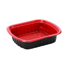 Microwave Container Red Black With Lid 1X300 Pieces