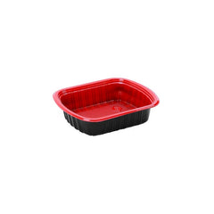 Microwave Container Red Black With Lid 1X200 Pieces