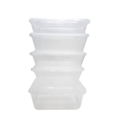 Clear Microwavable Container Rectangle With Lid 1X500 Pieces