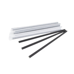 Paper Straw Black Wrapped 6 MM 100 Pieces
