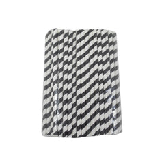 Paper Straw Black White 8 MM 300 Pieces