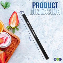 Eco Friendly Black Biodegradable Straw 8MM 100 Pieces