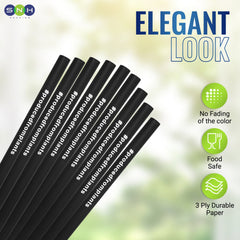 Eco Friendly Black Biodegradable Straw 8MM 100 Pieces