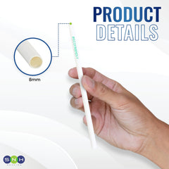 Eco Friendly Biodegradable Straw 6MM White 100 Pieces