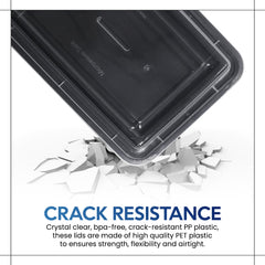 Rectangular Microwave Container 38oz Black Base With Lid