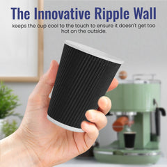 Ripple Coffee Cup 12 Ounce Black 1X1000 Pieces