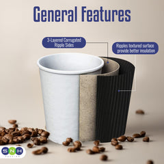 Ripple Coffee Cup 12 Ounce Black 1X1000 Pieces