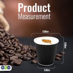 Ripple Coffee Cup 4 Ounce Black 1X1000 Pieces