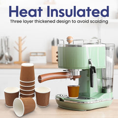 Kraft Ripple Coffee Cup Without Lid 25 Pieces