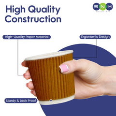 Kraft Ripple Coffee Cup Without Lid 25 Pieces