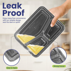 Microwave Container 3 Section With Lid