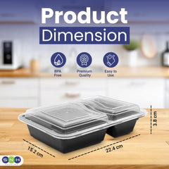 Microwave Container 2 Section With Lid