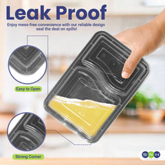 Microwave Container With Lid 2 Compartment 1X150 Pieces