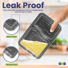 Microwave Container 2 Section With Lid