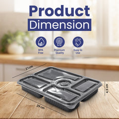 Microwave Container 5 Section With Lid