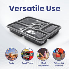 Microwave Container With Lid 5 Compartment 1X200 Pieces