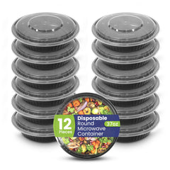 Round Microwave Container 37oz With Lid