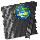 Eco Friendly Biodegradable Straw 6MM Black 100 Pieces
