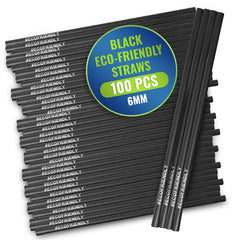 Eco Friendly Biodegradable Straw 6MM Black 100 Pieces