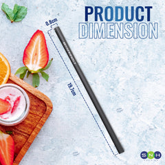 Eco Friendly Biodegradable Straw 8MM Black 100 Pieces