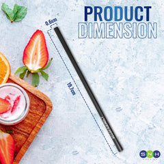 Eco Friendly Biodegradable Straw 6MM Black 100 Pieces