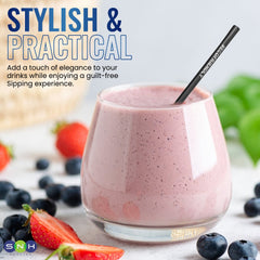 Eco Friendly Biodegradable Straw 6MM Black 100 Pieces