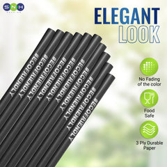 Eco Friendly Biodegradable Straw 6MM Black 100 Pieces