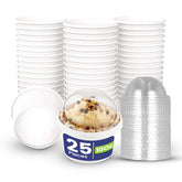 Paper Ice Cream Cup White 10 OZ With Dome Lid